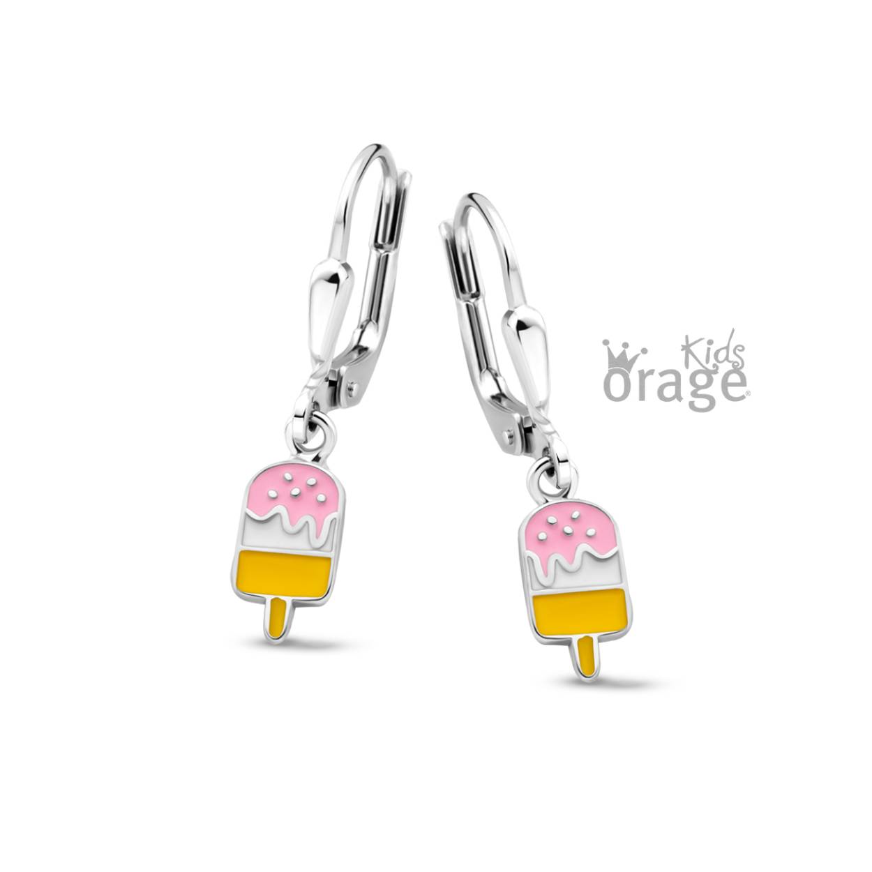 Zilveren oorhangers 'ijsje' van het merk Orage kids
Ook verkrijgbaar als oorstekers