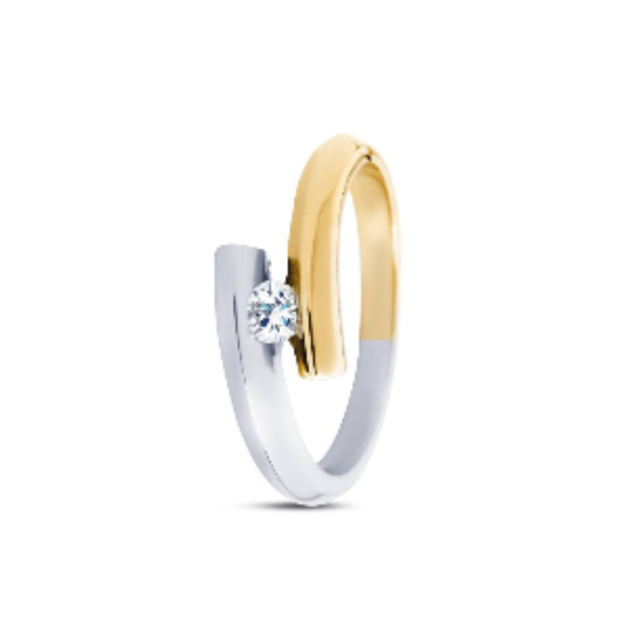 RIN0003S Bicolor groeibriljant ring met 0.03ct R/Si diamant