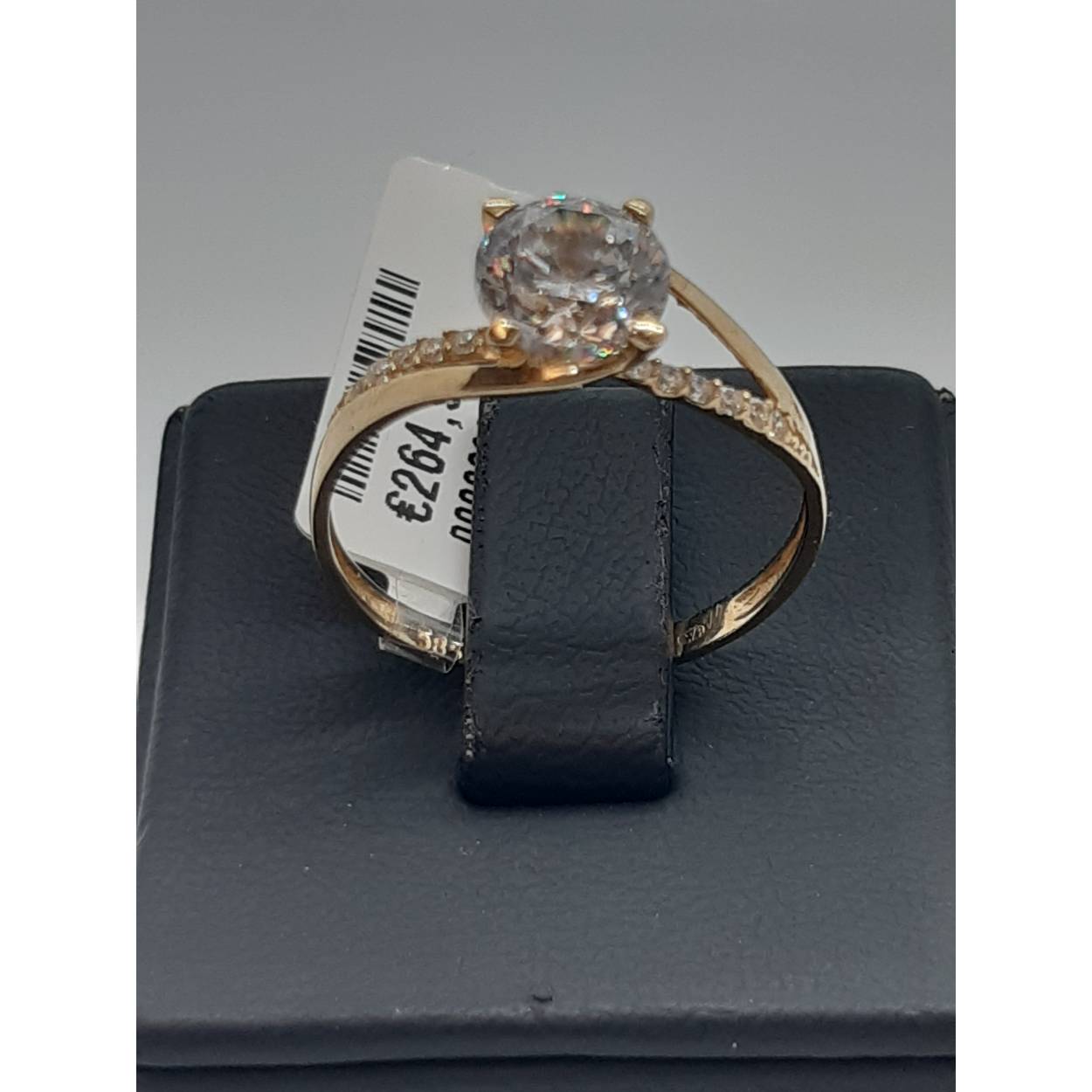 gouden ring14kt met stenen