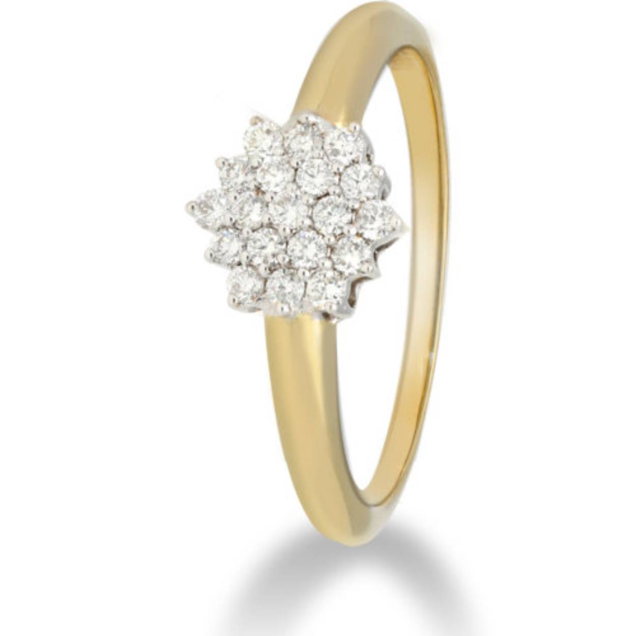 Gouden rozet ring met briljant