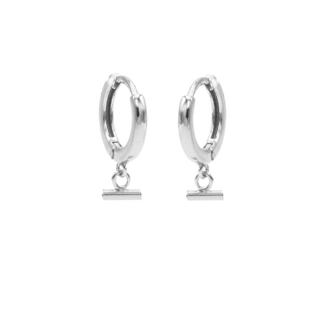 Hinged Hoops Symbols Horizontal Tube Silver