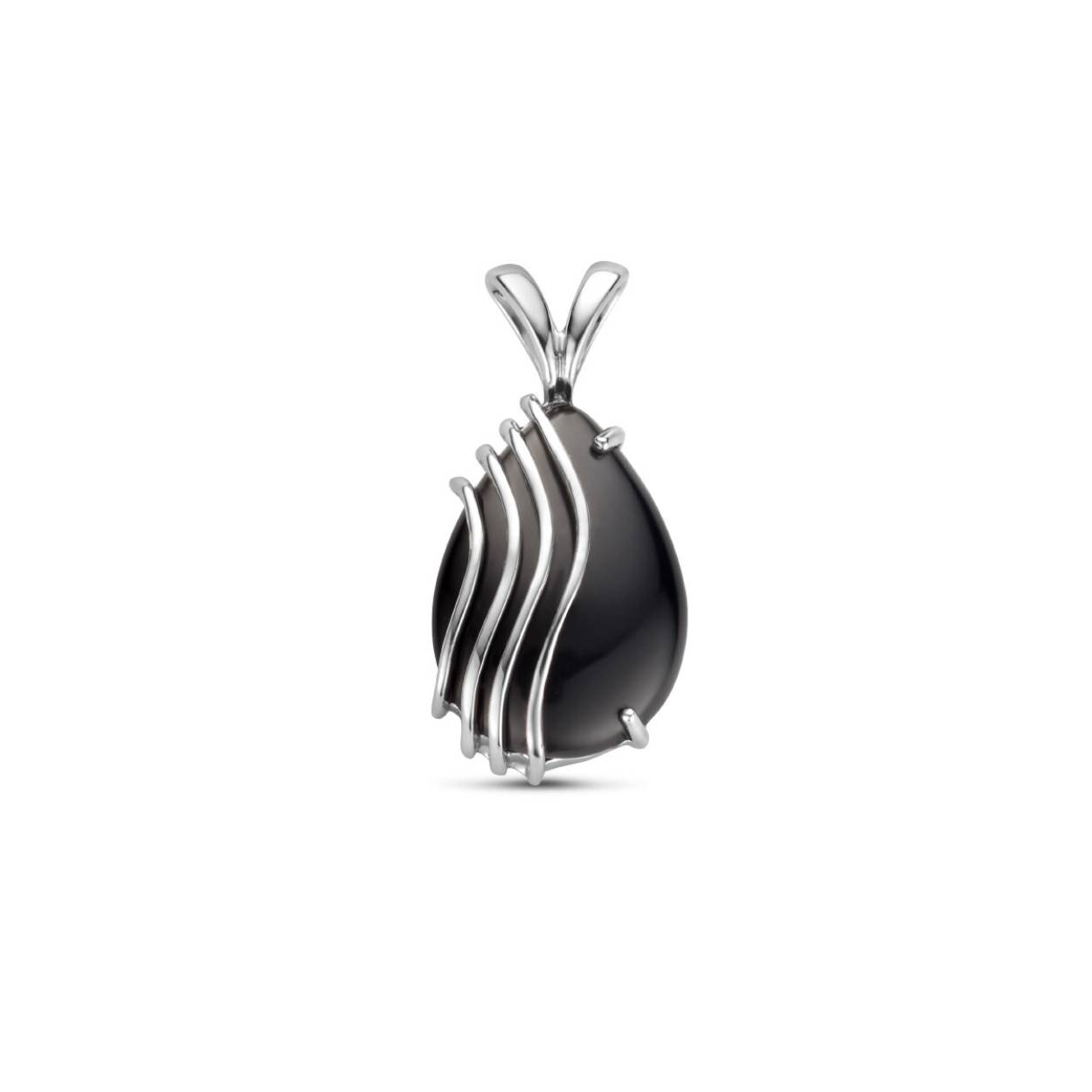 Zilveren hanger onyx