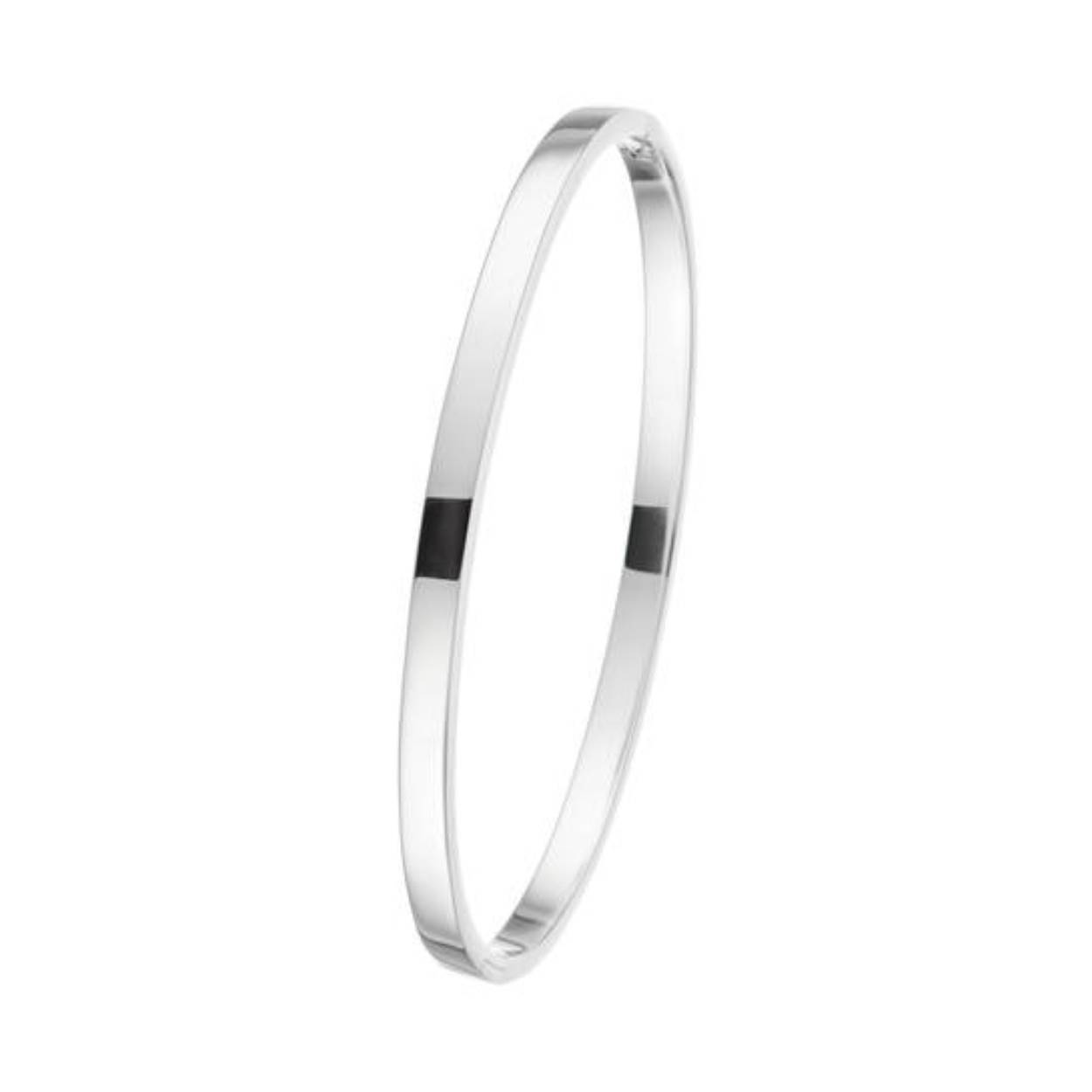 Zilveren Bangle 104.1157.04 met Platte Buis 4mm