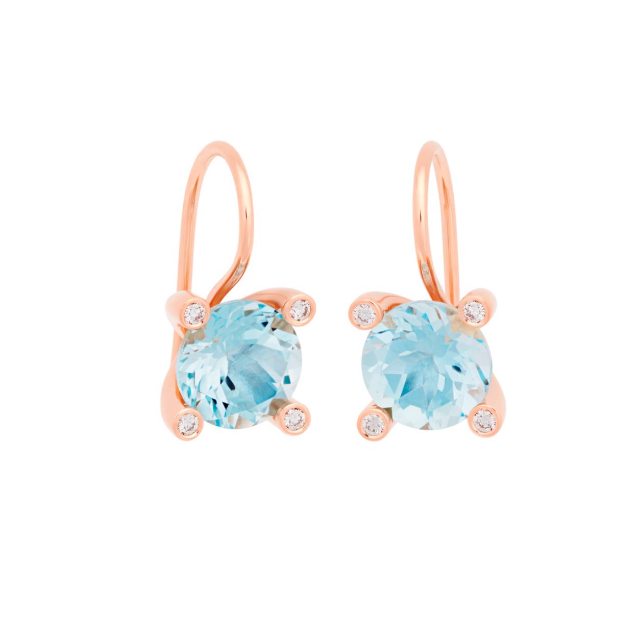 BRON OORHANGERS BLAUWE TOPAAS MET DIAMANT