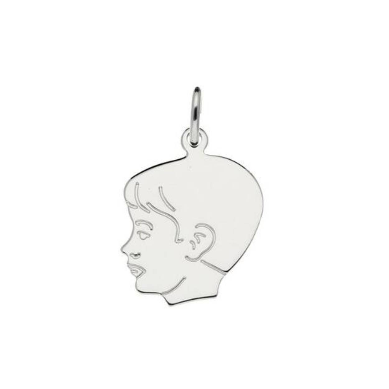 ZILVER KINDERKOPJE JONGEN 19X15MM  