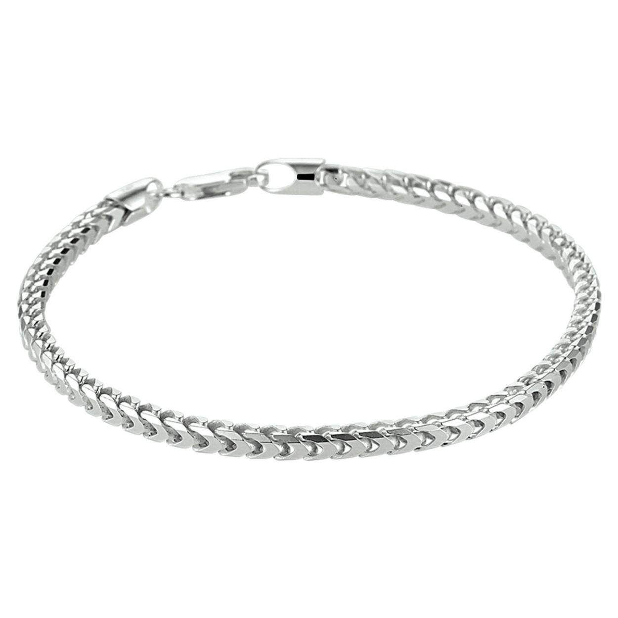 Gerhodineerd 925 zilveren lengte artikel met een gourmette schakel. Uitgevoerd met een karabijn sluiting. De schakelbreedte is 3.0mm.