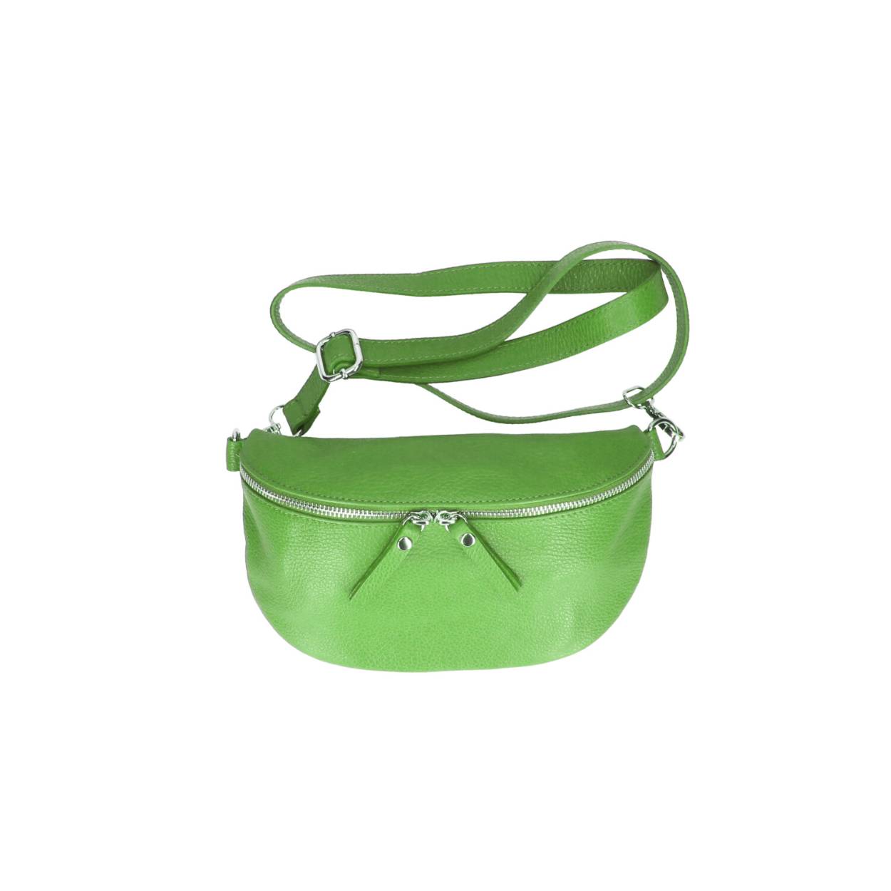 Heuptas gemaakt van echt leer. De riem is verstel en afneembaar. Koop eens een leuke extra brede schouderriem en combineer deze tas eindeloos door.

De binnenkant is voorzien van een handig ritsvak en heeft een polyester voering.
De tas zelf wordt afgesloten met een klep welke is voorzien van twee trekkers.

Afmetingen:
Hoogte 15cm x breed 25cm x diep 7 cm

Dit tasje is slechts 300 gram zwaar