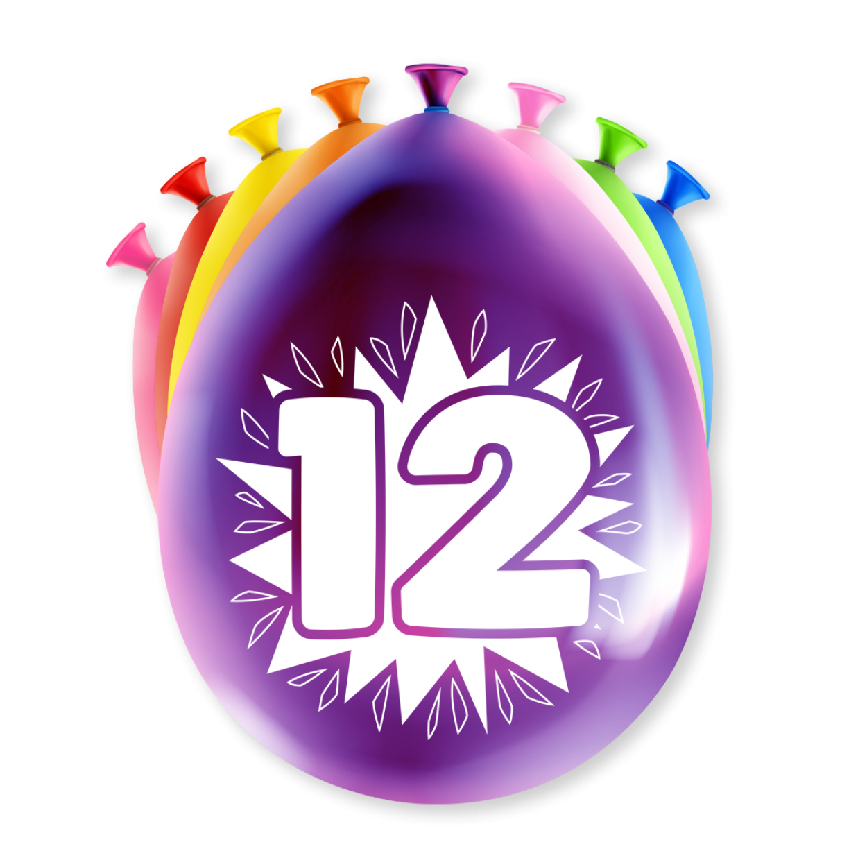 Een feestje kan niet zonder ballonnen en als u party ballonnen met 12 years koopt dan krijgt u deze in maar liefst 8 verschillende kleuren! De ballonnen zijn gemaakt van latex en zijn ongeveer 30 bij 30 centimeter groot