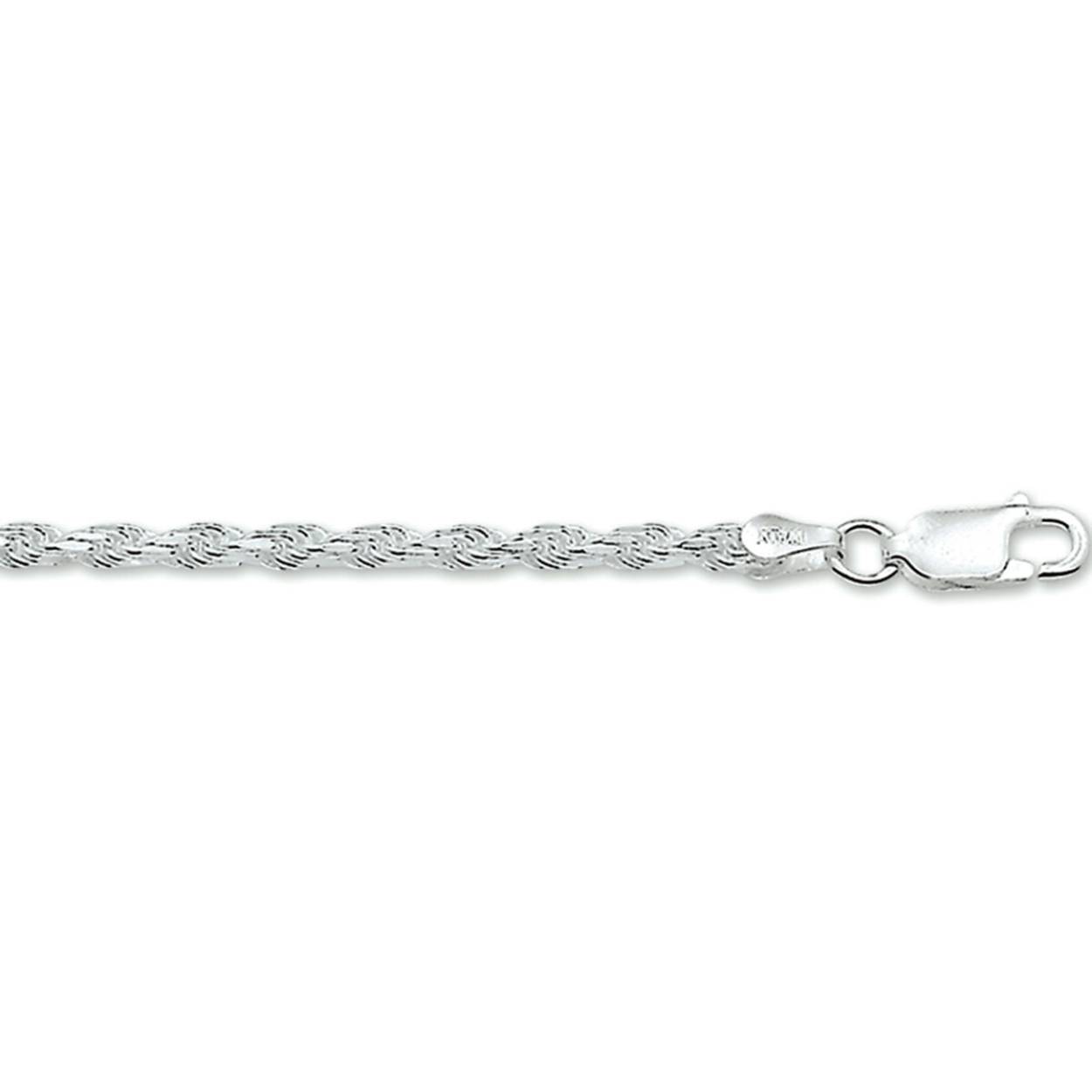 Gerodineerd zilveren armband in koord schakel