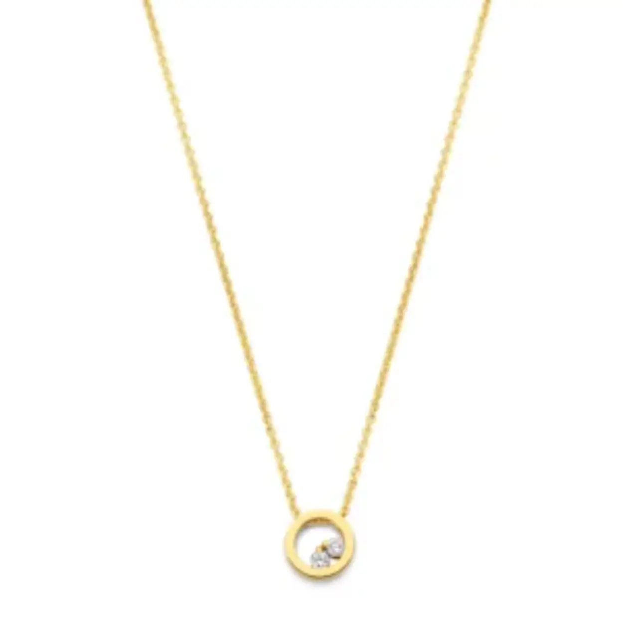 De ketting Circle 2 x 004 is een variant binnen onze Circle-kettingen, met twee diamanten van elk 0.04 ct die in oplopende vorm in het midden van de cirkel zijn geplaatst.

De ketting symboliseert de essentie van twee belangrijke kernwaarden, verankerd in een circulaire vorm. Denk hierbij aan jouw eigen kinderen of andere geliefden, waarbij elke diamant een unieke betekenis vertegenwoordigt.