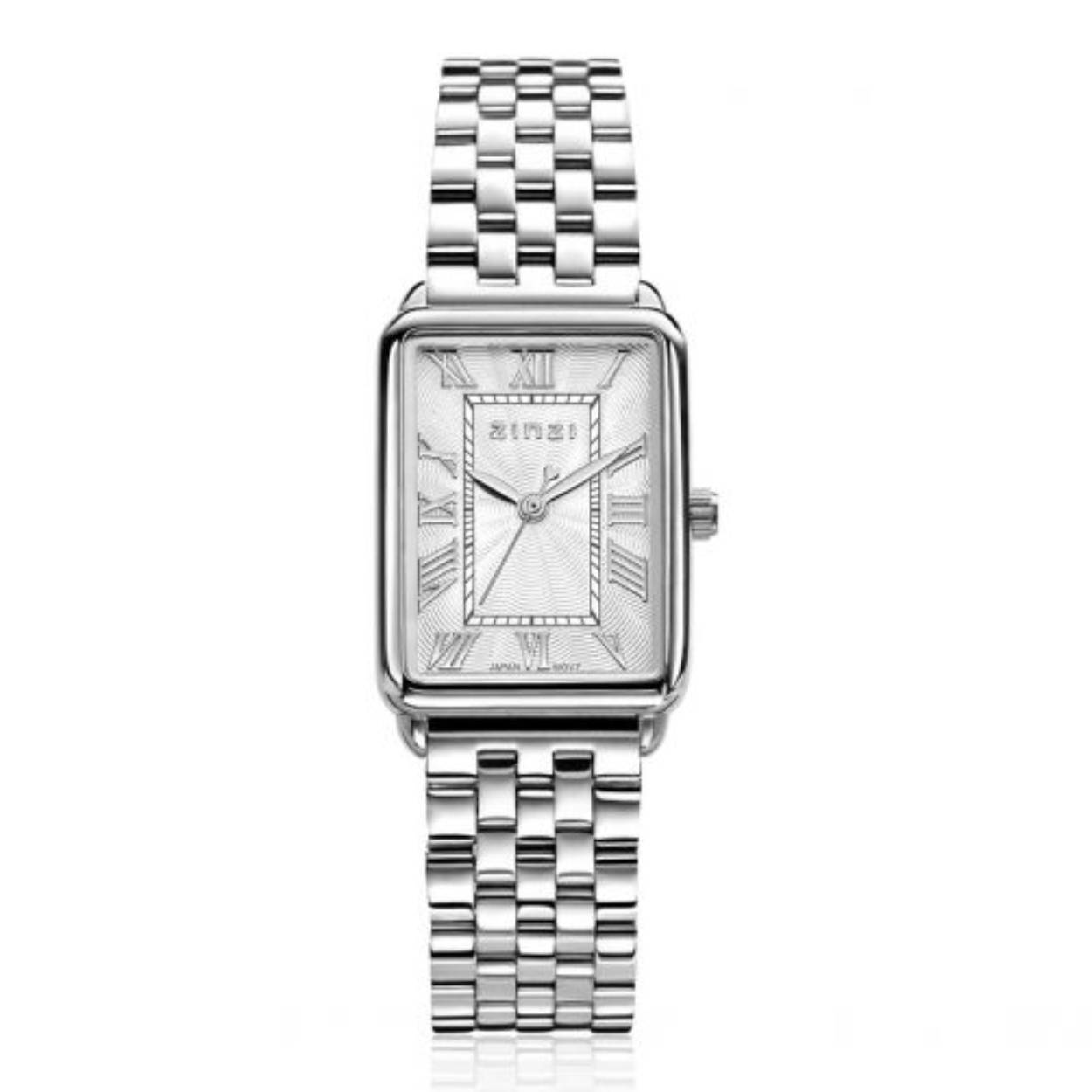 zinzi horloge witte wijzerplaat stalen band
