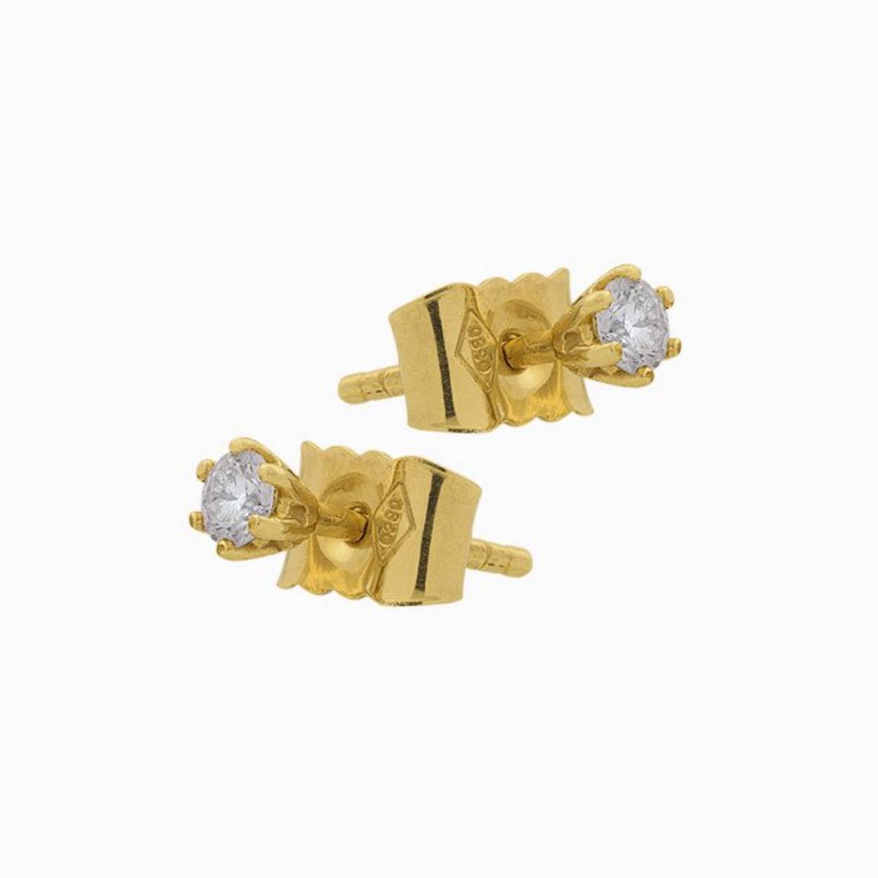Eclat Gouden Oorstekers met diamant 0.10ct TW-VS/SI