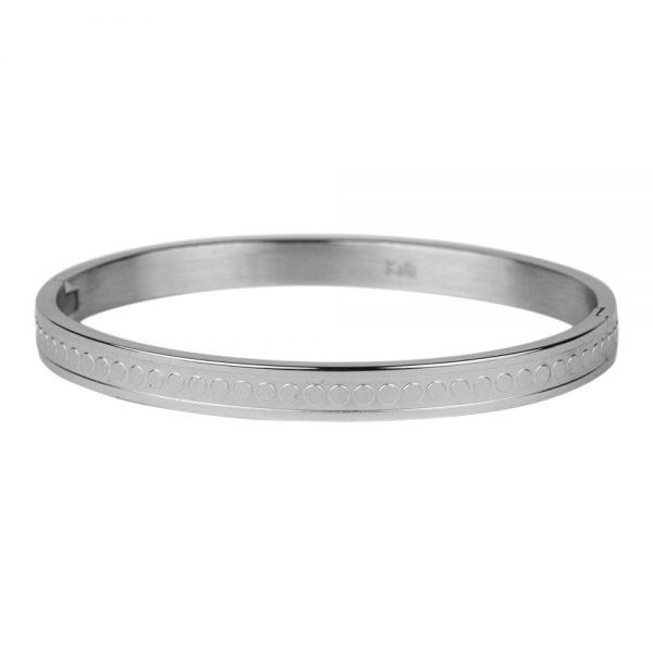 Mooie stalenarmband zilverkleurig met een motief