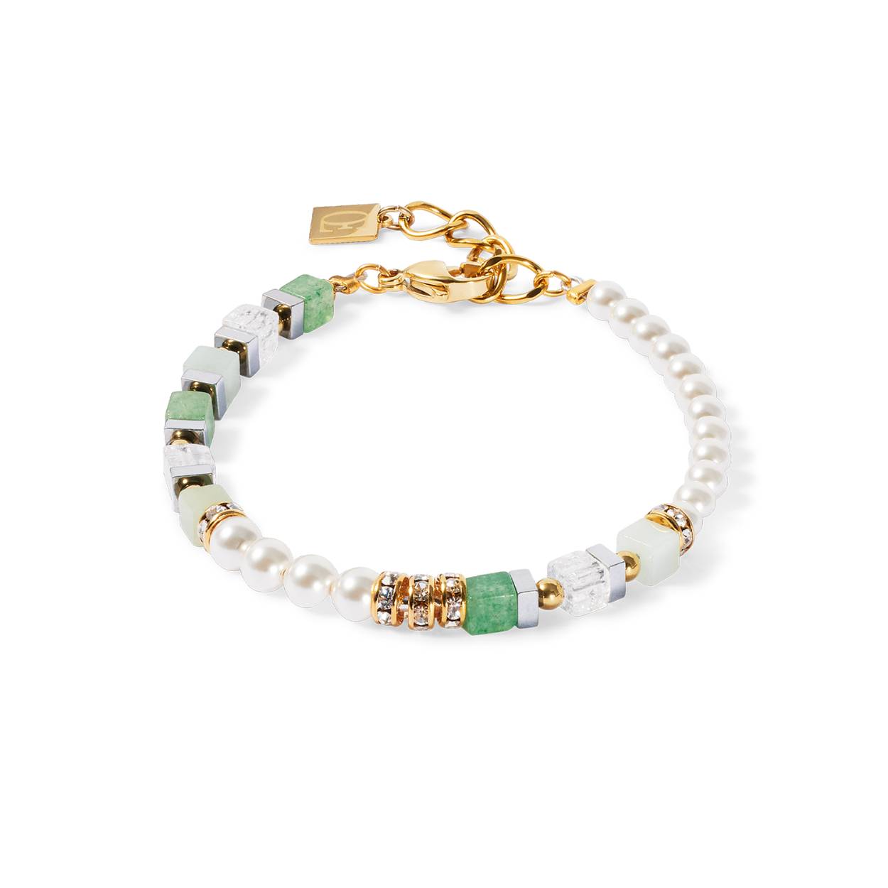 Coeur de Lion armband 4354/30-500 Green
met Swarovski parels