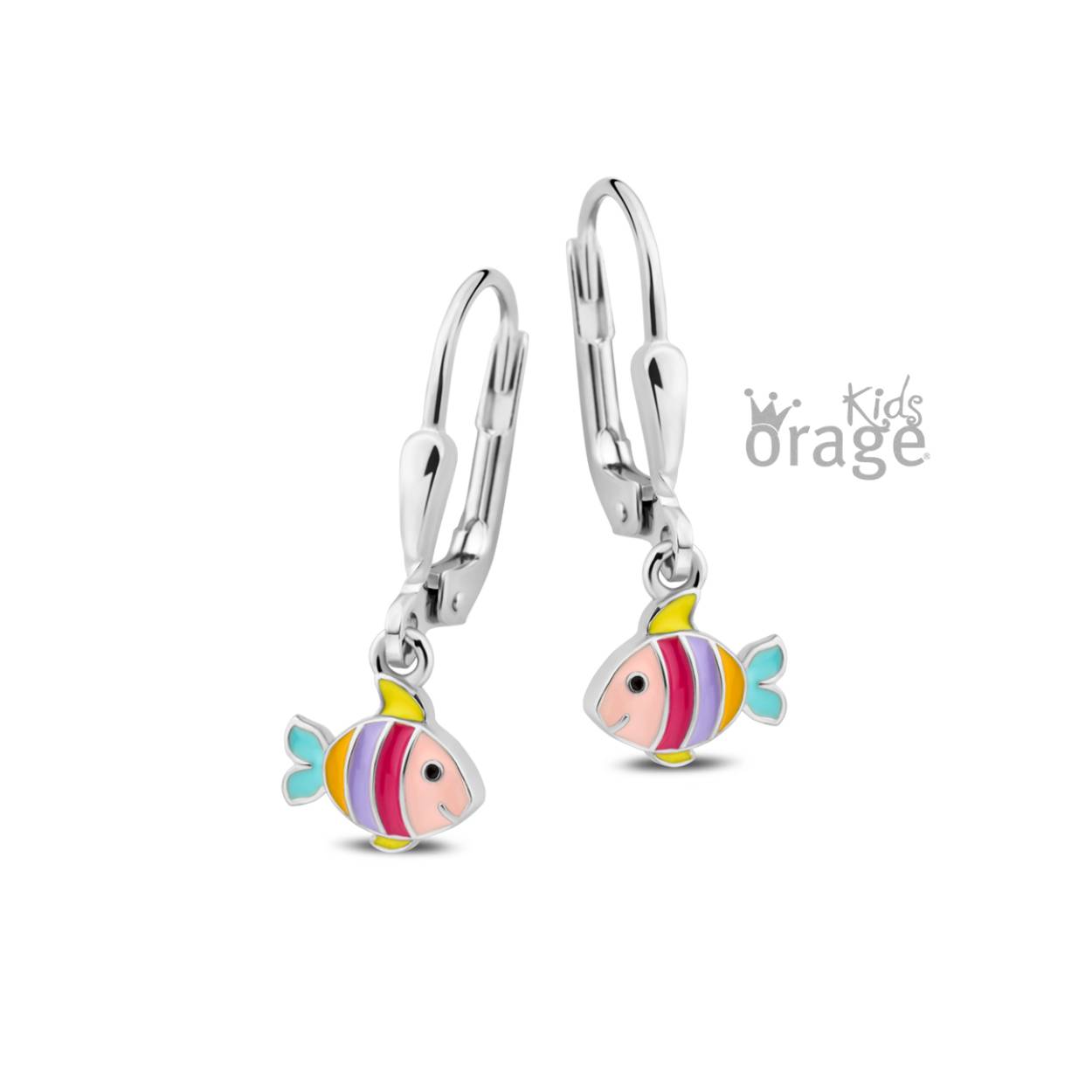 Zilveren oorhangers 'visje' van het merk Orage kids
Ook verkrijgbaar als oorstekers
