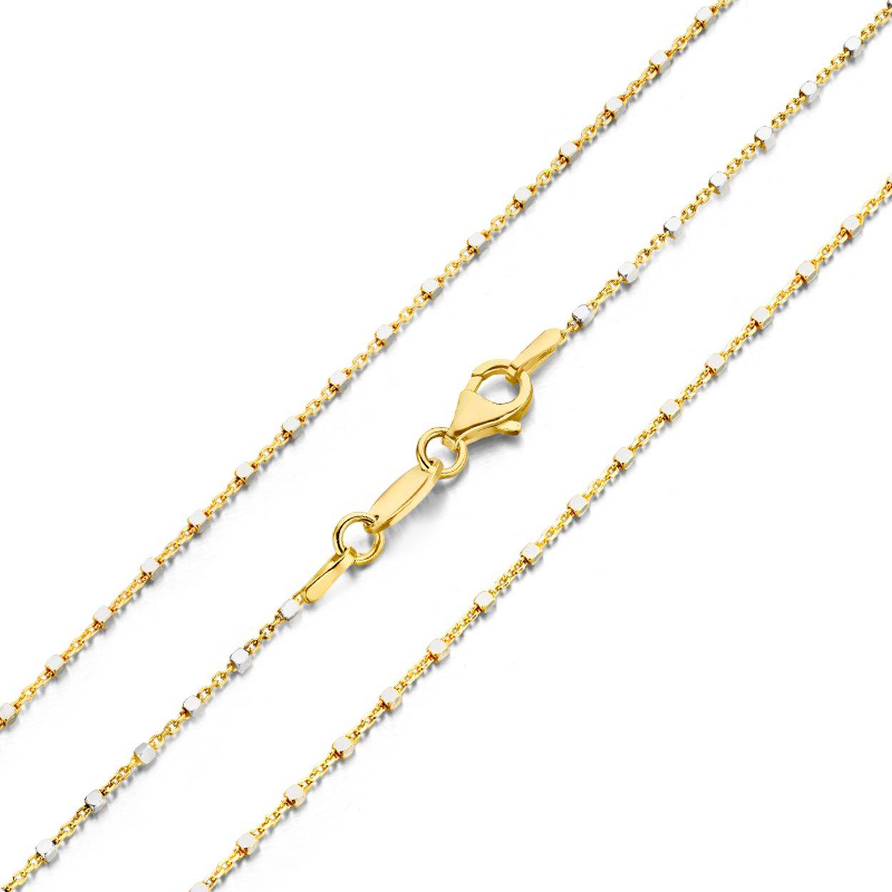 MY IMENSO "CUBETTO" KETTING (925 ZILVER / GOUD-VERGULD E-COAT) 2-TONE 42-5 CM