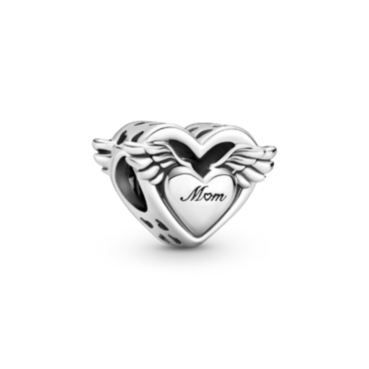Pandora charm zilver met vleugels Mom