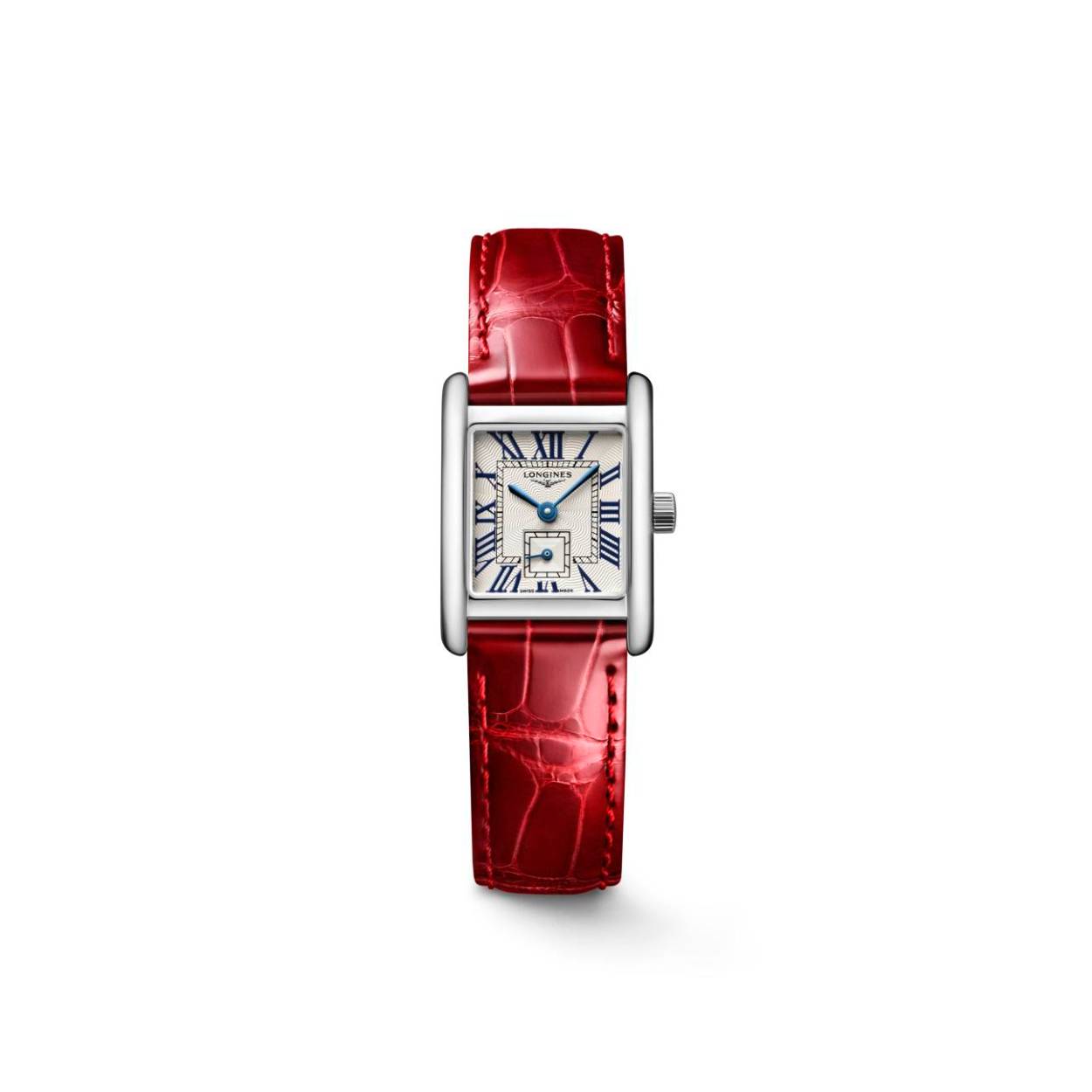 Dit Longines horloge behoort tot de Dolce Vita collectie.
Referentienummer: L5.200.4.71.5

De Longines is voorzien van een kaliber L178 uurwerk. De kast is gemaakt van roestvrij staal, en de rode band is gemaakt van alligator leer. Het horloge heeft een diameter van 29 x 21.5 mm en is getest op een waterdichtheid van 3 ATM. Het horloge heeft een krasbestendig saffierglas met meerdere lagen anti-reflecterende coating aan beide zijden