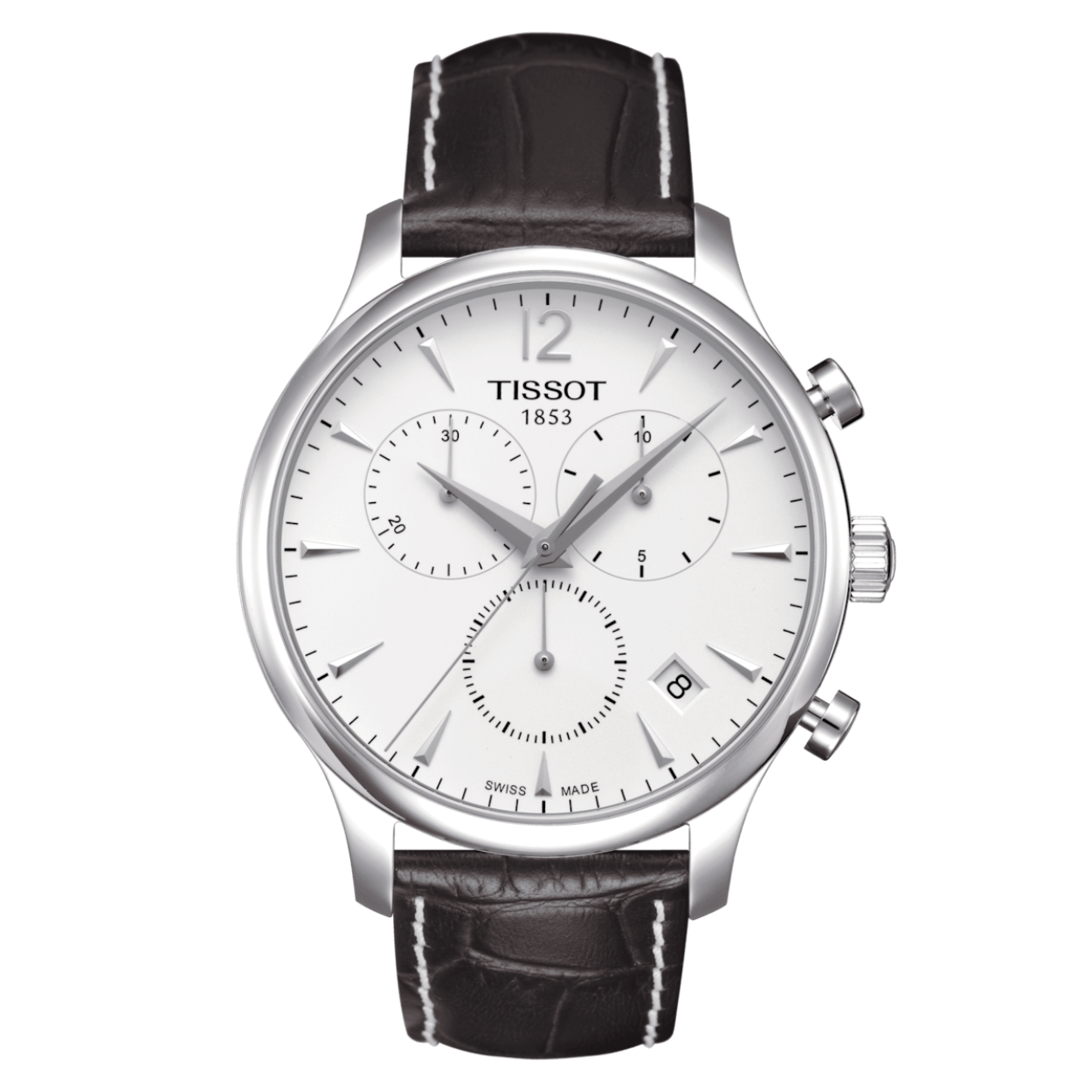 De Tissot horloge Tradition Chronograph | T063.617.16.037.00 heeft een stijlvolle en klassieke uitstraling met een chronograaffunctie. Het horloge heeft een roestvrijstalen kast, een zwarte wijzerplaat en een zwarte lederen band. Het beste is om dit horloge te dragen bij formele gelegenheden of zakelijke bijeenkomsten. Het straalt elegantie en klasse uit en maakt uw outfit compleet. Maak een statement met dit prachtige horloge van Tissot.