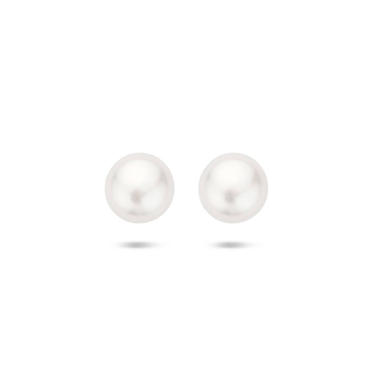 Gerhodineerd zilveren oorknoppen met een zoetwaterparel.
Diameter parel: 7.0 mm.