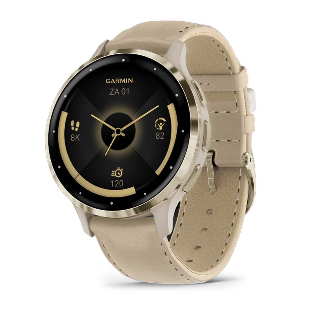 Softgold rand van roestvrij staal met French Grey lederen polsband met een extra French Grey Siliconen polsband