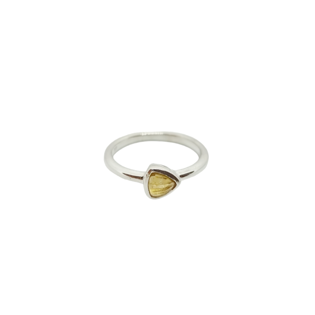 Zilver ring met citrine