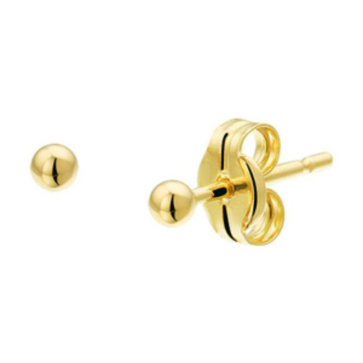 gouden oorsteker bol 3mm