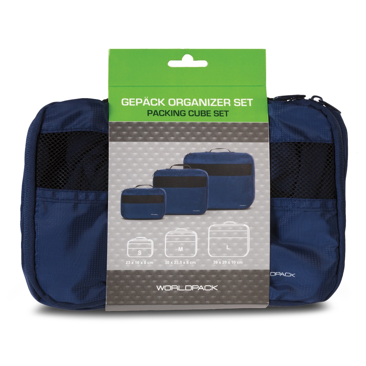Handige inpak set om uw kleding georganiseerd in op te bergen. De set bestaat uit drie stuks:

Maat S
Afmeting: 23 x 16 x 8cm
inhoud 2 liter
Maat M
Afmeting: 30 x 23.5 x 8cm
inhoud 4 liter
Maat L
Afmeting: 39 x 29 x 10cm
inhoud 10 liter