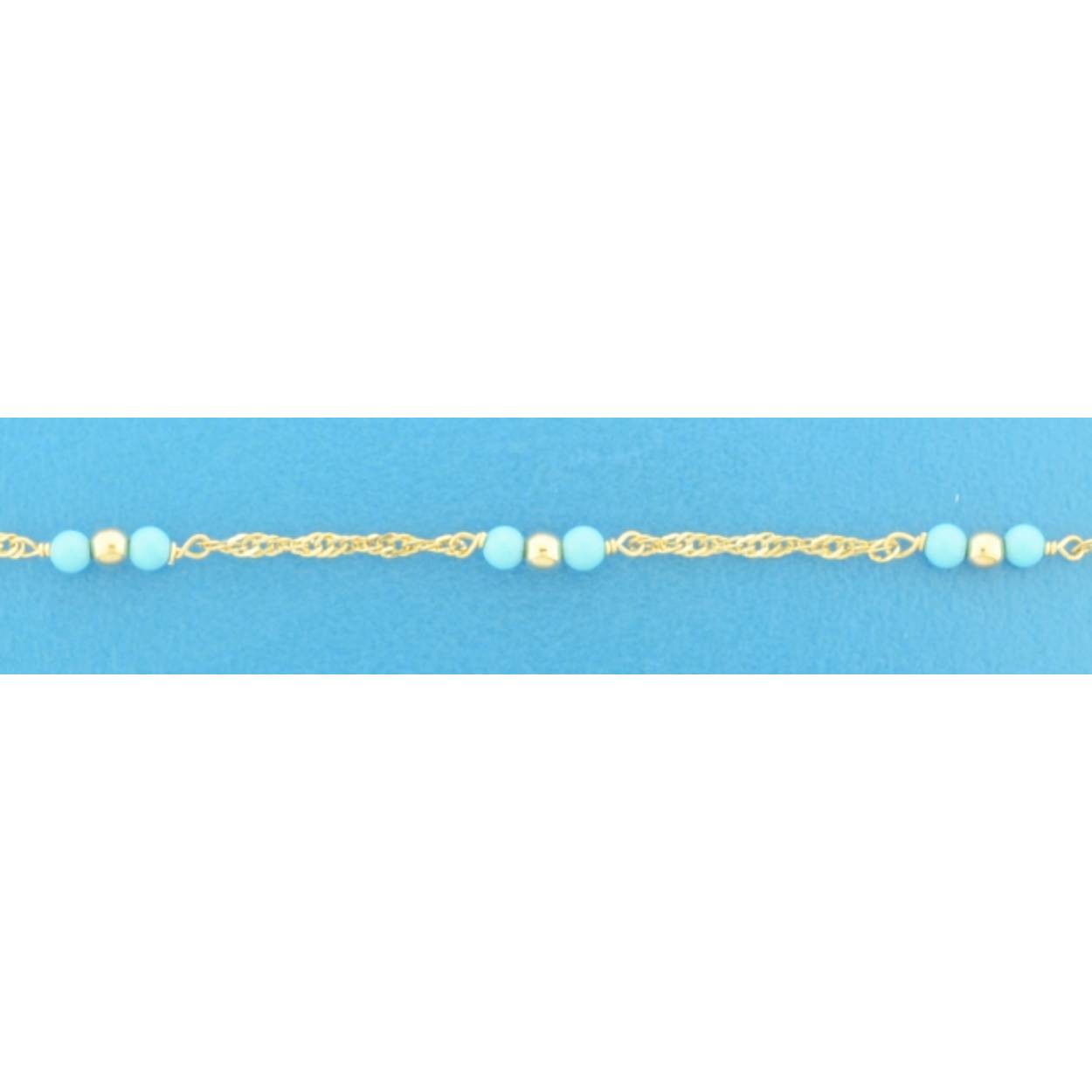 9 krt armband kind 11-14cm singapore turquoise
