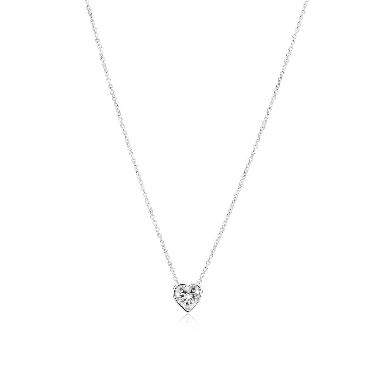 Sif Jakobs zilveren collier met hanger hart zirkonia  SJ-N2492-CZ
uit de Amorino collectie