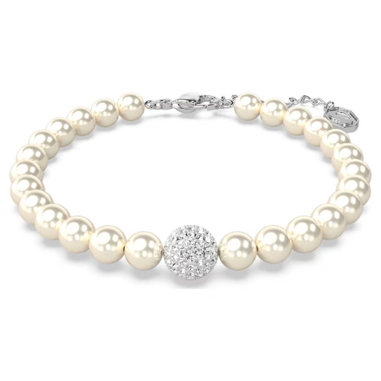 Kies elke dag voor vreugde met deze Swarovski Remix-armband. Dit tijdloze sieraad is voorzien van Swarovski Crystal Pearls en een schitterende bol van kristalpavé met een rhodium toplaag. De armband is afgewerkt met een karabijnsluiting en verlengstuk voor de perfecte pasvorm. Een essentiële aanvulling op uw sieradencollectie of een inspirerend cadeau.

Artikelnr.: 5669529
Collectie:  Swarovski Remix Collection
Kleur:  Wit
Lengte (minimum - maximum): 18.5 - 21.5 cm
Formaat motief: 0.8 x 0.8 cm
Type sluiting:  Karabijn