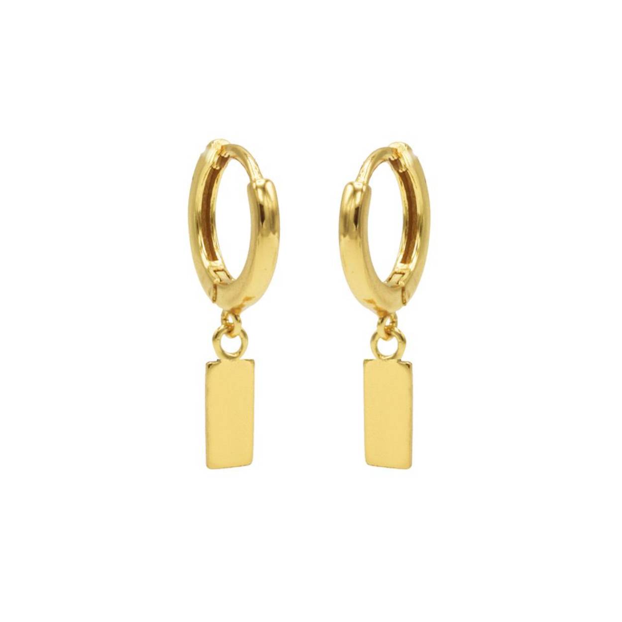 Hinged Hoops Symbols Mini Rectangle Goldplated