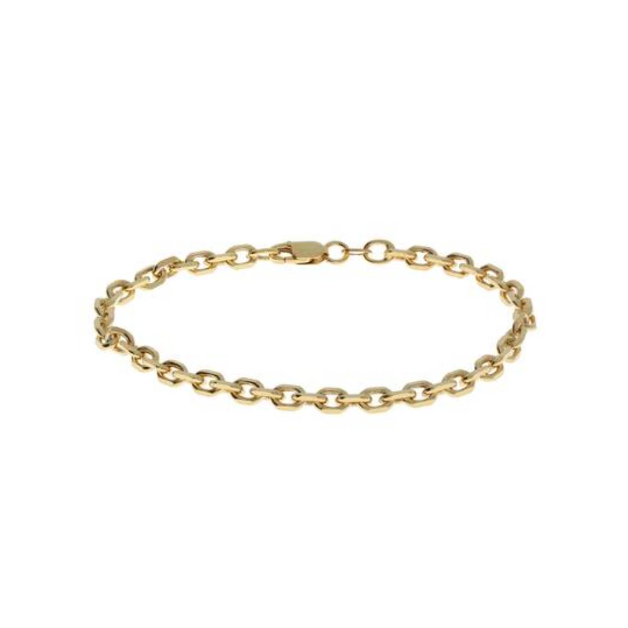 Zilver vergulde armband in geslepen anker schakel