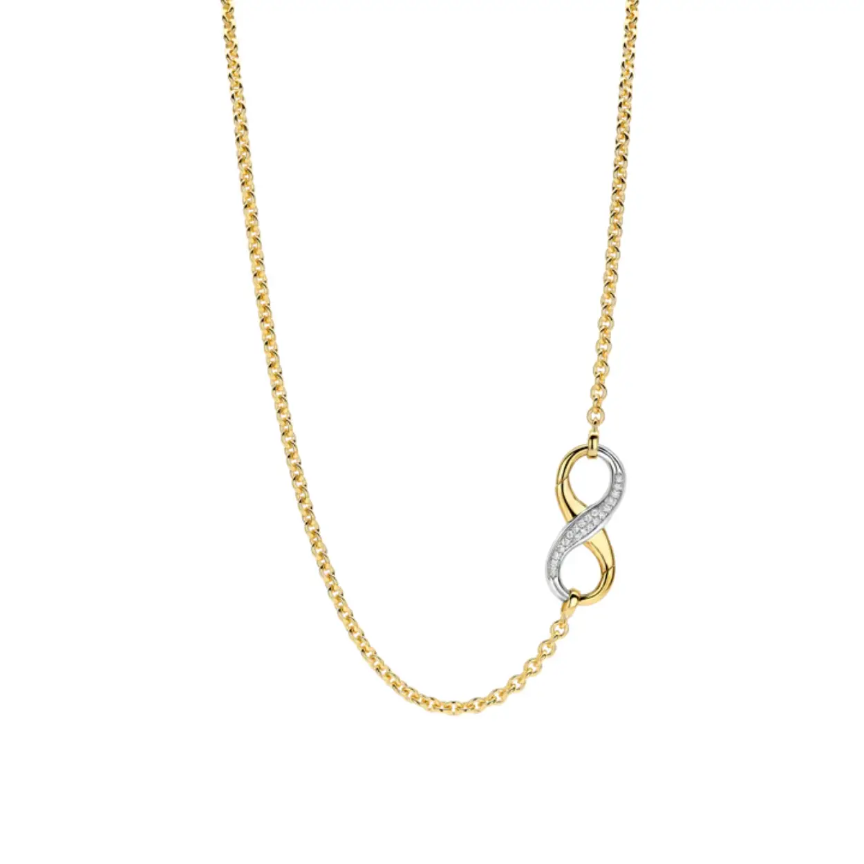 Zilver vergulde collier met zirconia 