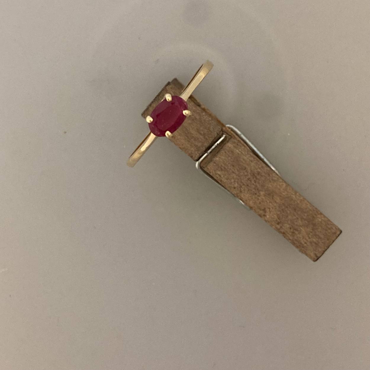 14k Gouden Ring met Robijn (deel van set).