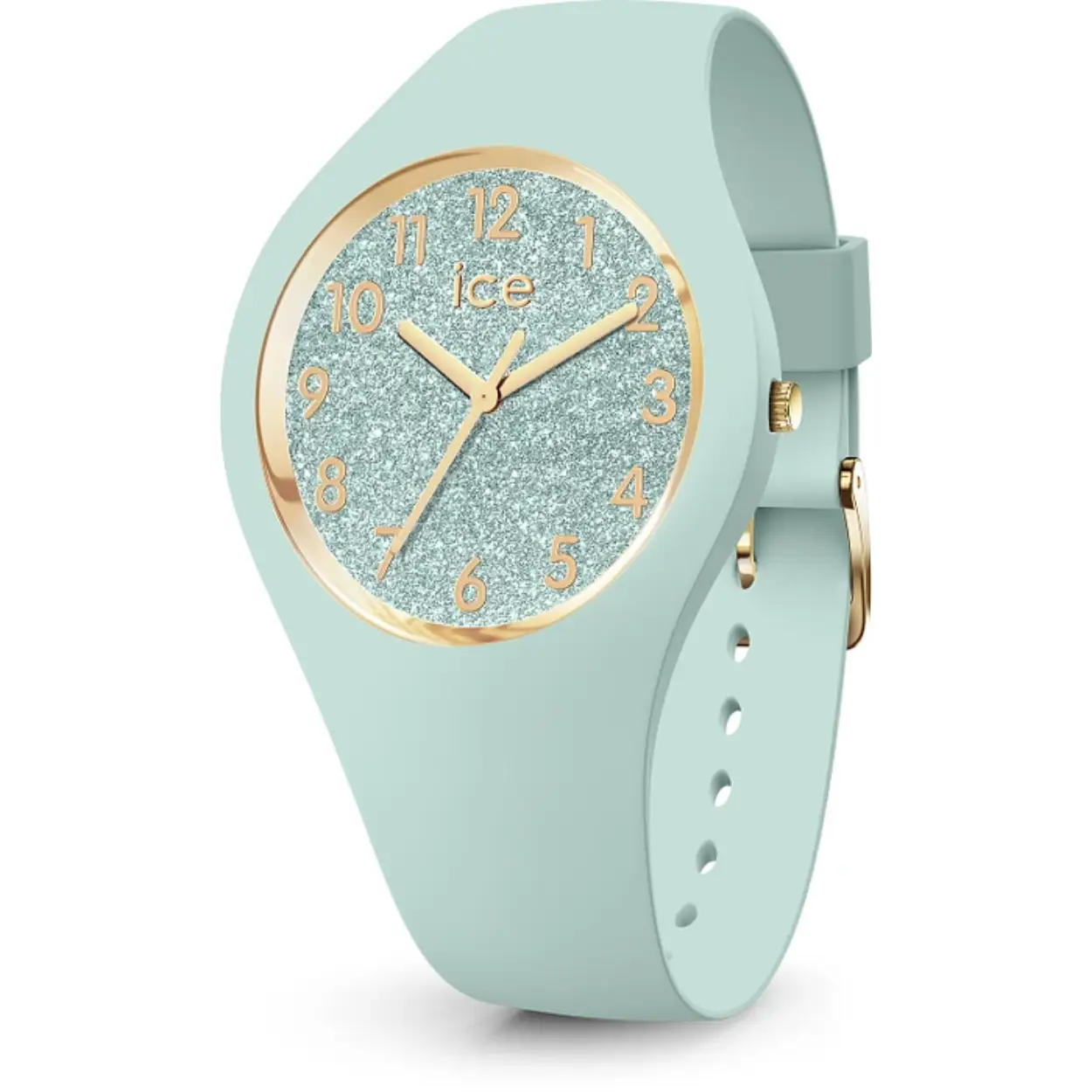 Op zoek naar een trendy en opvallend horloge? Dan is de ICE WATCH GLITTER - QUIET TIDE - S34 - 022571 de perfecte keuze voor jou! Dit prachtige horloge heeft een analoge tijdaanduiding en een quartz uurwerk, wat zorgt voor een nauwkeurige en betrouwbare tijdmeting.

Met een diameter van 34 mm en een hoogte van 10 mm heeft dit horloge een comfortabele pasvorm die geschikt is voor zowel mannen als vrouwen. De ronde behuizing is uitgevoerd in een opvallende blauwe kleur en gemaakt van duurzaam siliconen materiaal. De blauwe wijzerplaat en het mineraalglas zorgen voor een stijlvolle uitstraling.

De blauwe siliconen band is niet alleen comfortabel om te dragen, maar ook eenvoudig te verstellen dankzij de handige gespsluiting. Daarnaast is dit horloge waterdicht tot 10 bar, wat betekent dat je er gerust mee kunt zwemmen zonder je zorgen te maken over waterschade.
