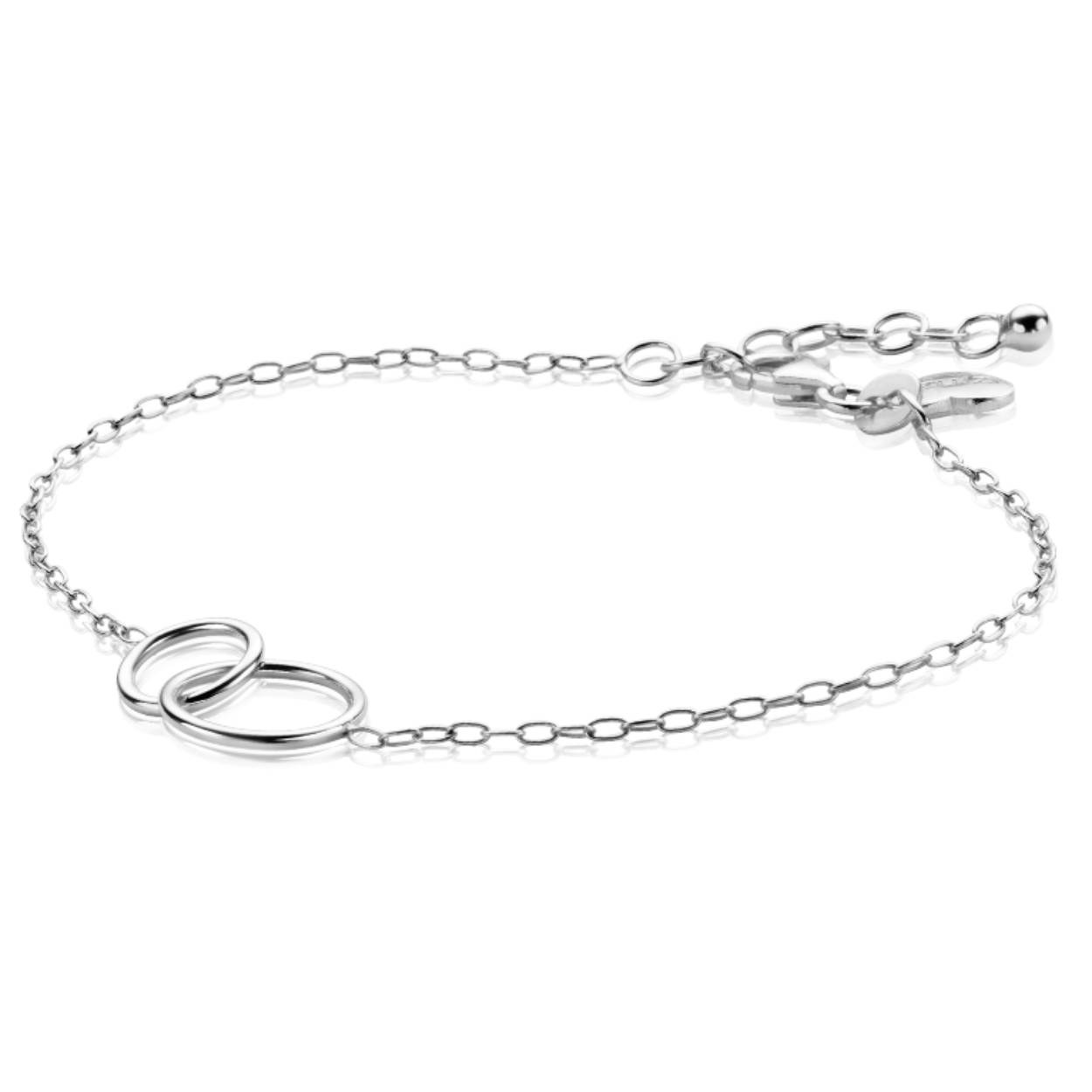 ZINZI zilveren paperclip schakelketting, waarbij in het midden twee ronde vormen mooi met elkaar verbonden zijn. De lengte is te variëren tussen 42 en 45cm. Met herkenbaar Zinzi hartje bij de sluiting. Vervaardigd van eerste gehalte zilver (925) en met extra rodiumlaag voor een langdurige glans.