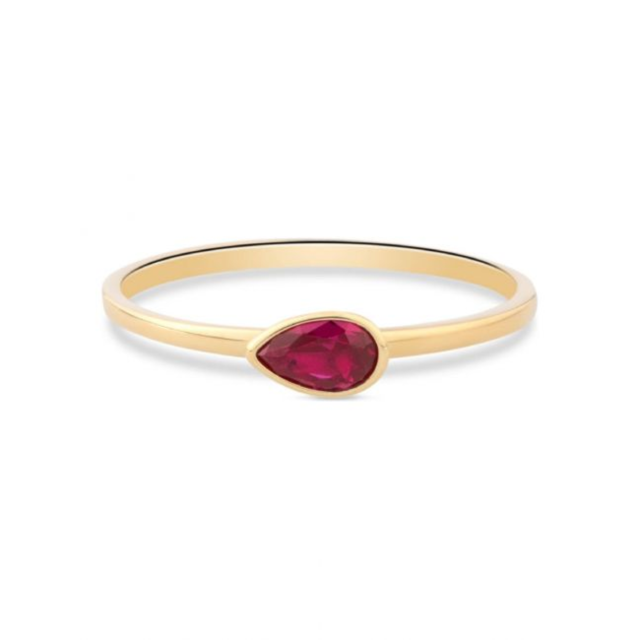 gouden ring met rode zirkonia