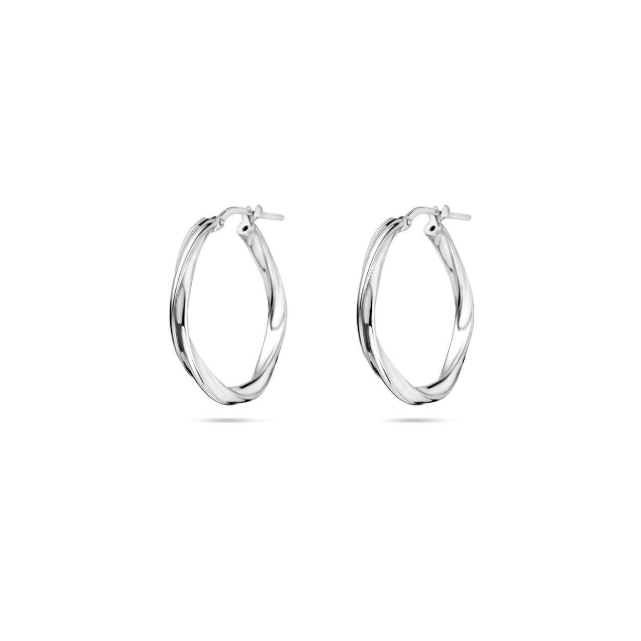 Zilver Gerhodineerde Oorringen Gedraaid 24mm
