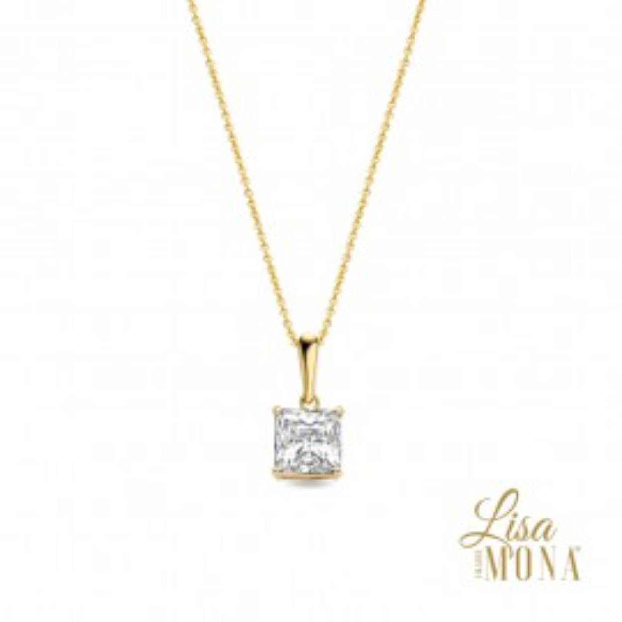 Lisa Mona collier 14k zirconia 6mm