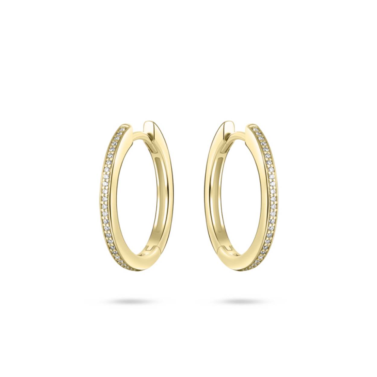 Gisser Jewels Classic Sparkling Hoops | 2 x 20 mm | Gold Plated Silver