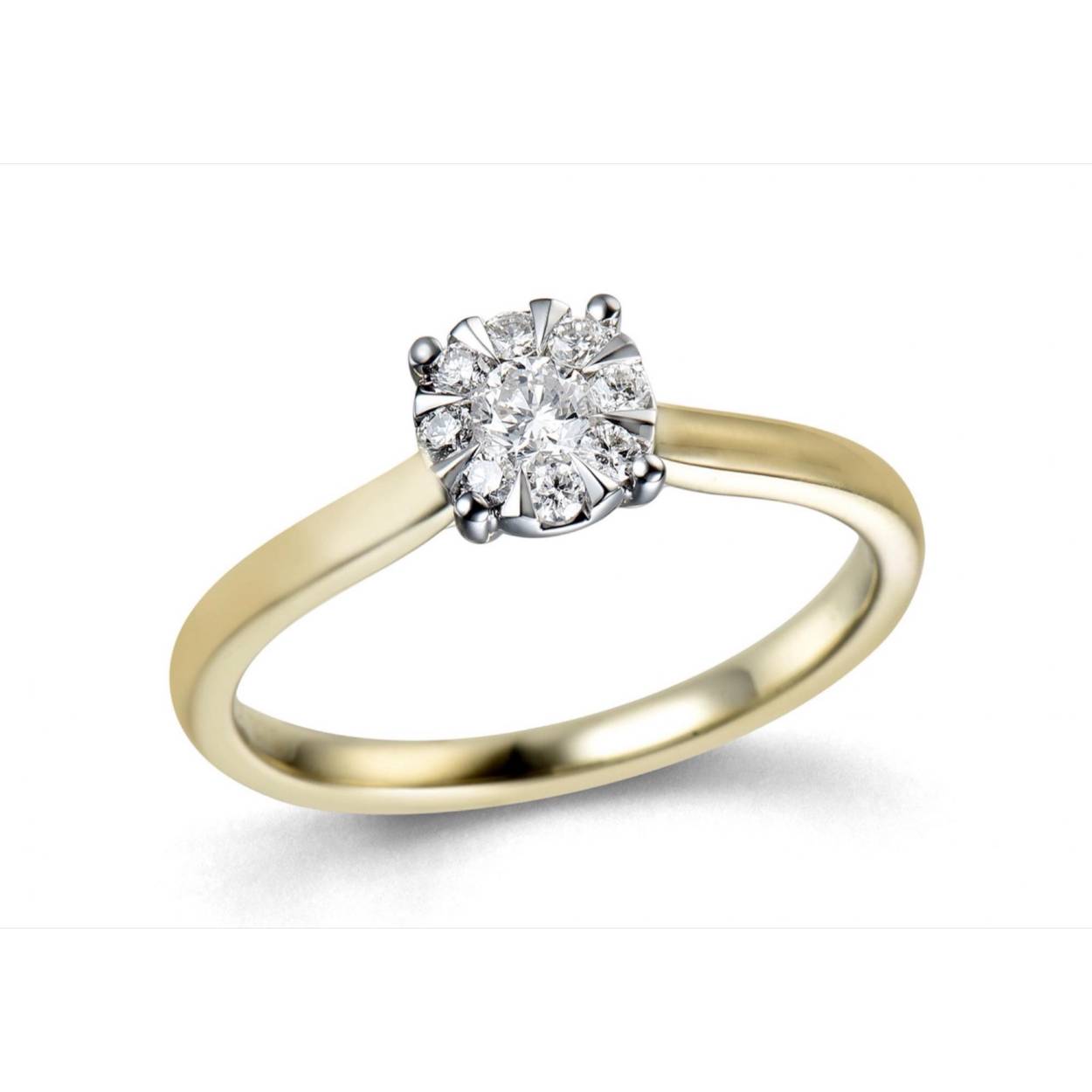 Deze prachtige bicolor gouden ring is bezet met een sprankelende diamanten. van 0.25 karaat. De ring is perfect als verlovingsring. 
Draag hem alleen of combineer met andere gouden sieraden voor een stijlvolle look. Een must-have toevoeging aan jouw sieradencollectie!