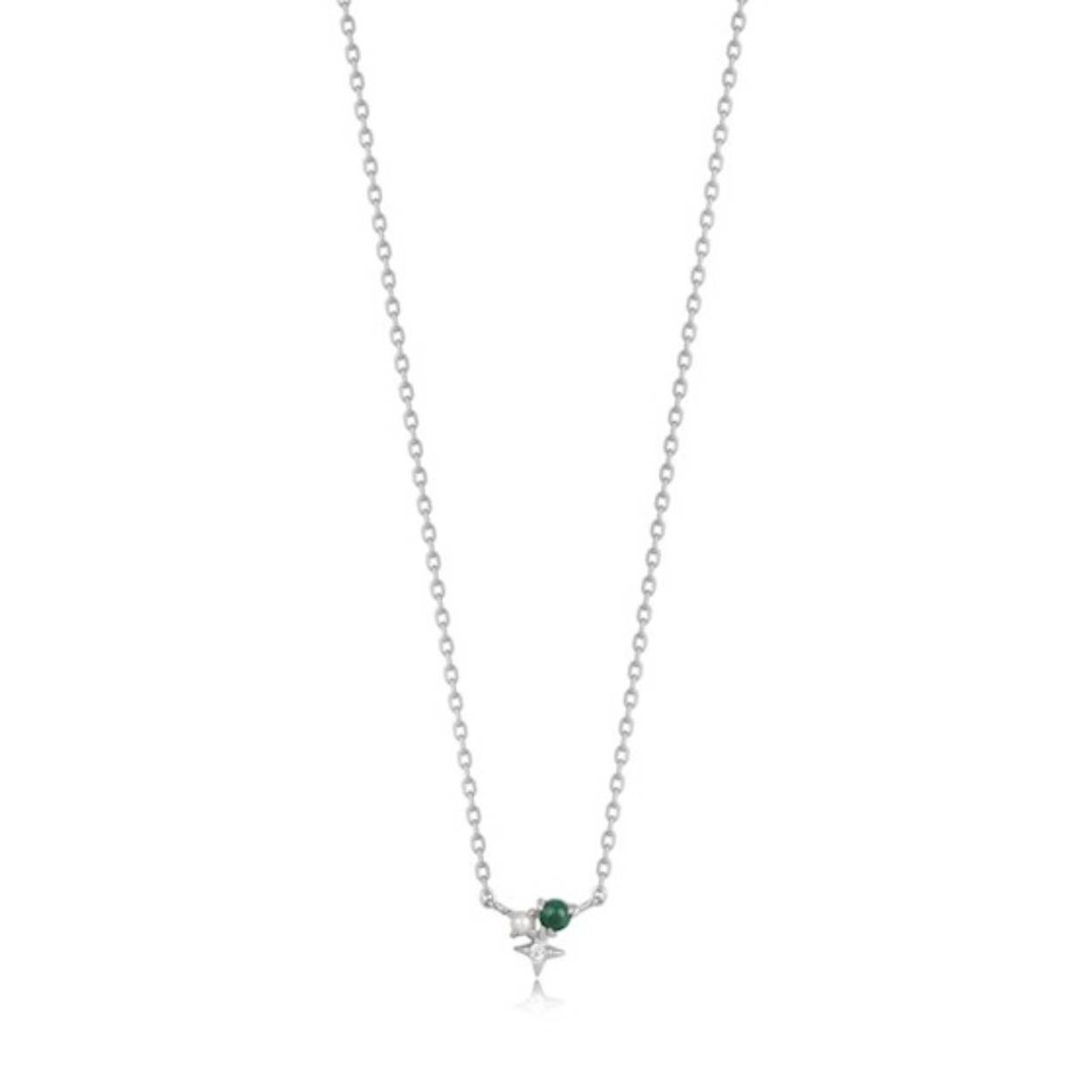 Zilveren Ania Haie collier Malachite Star
