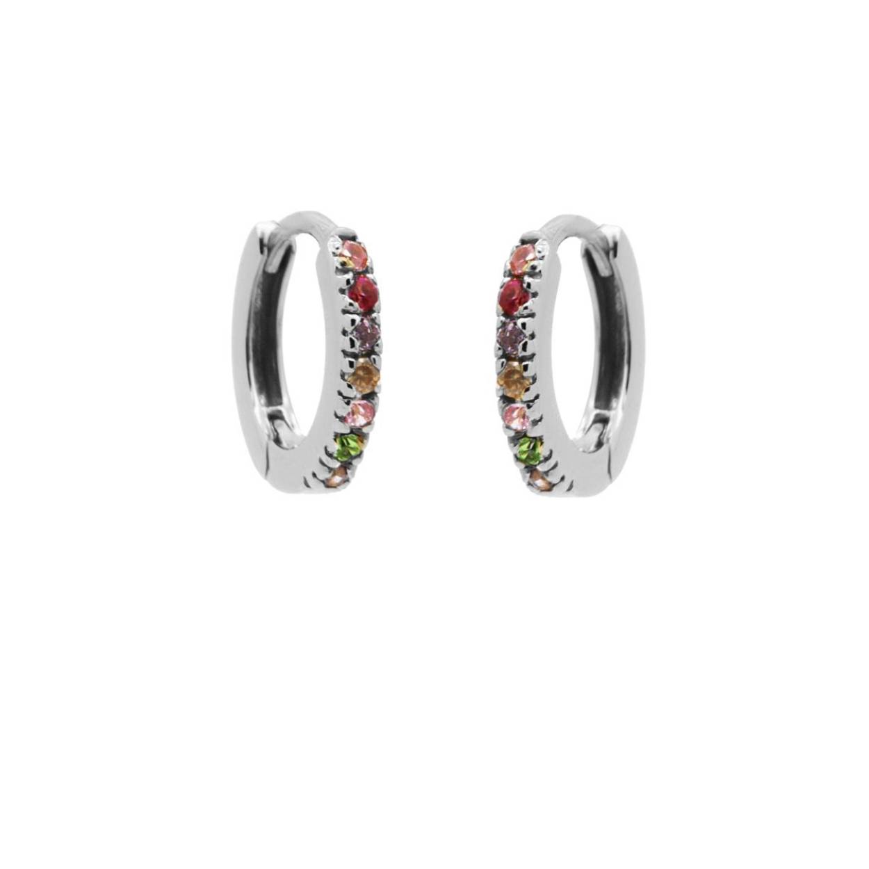 Karma oorringen, regenboog zirconias 13mm