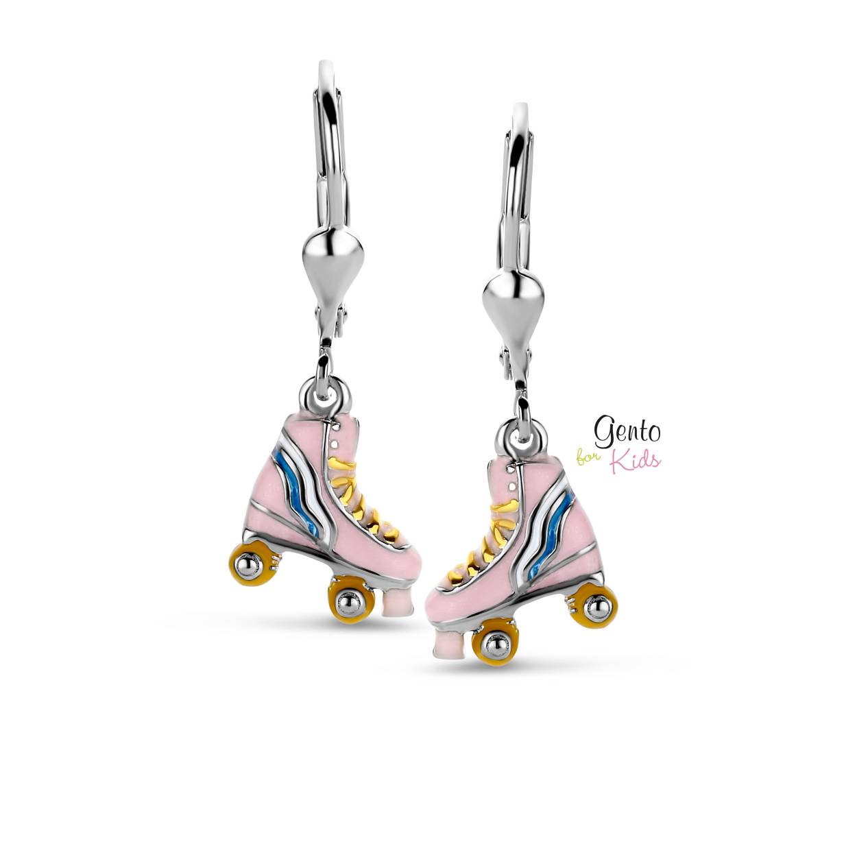 Zilveren oorhangers 'rolschaatsen' van Gento kids