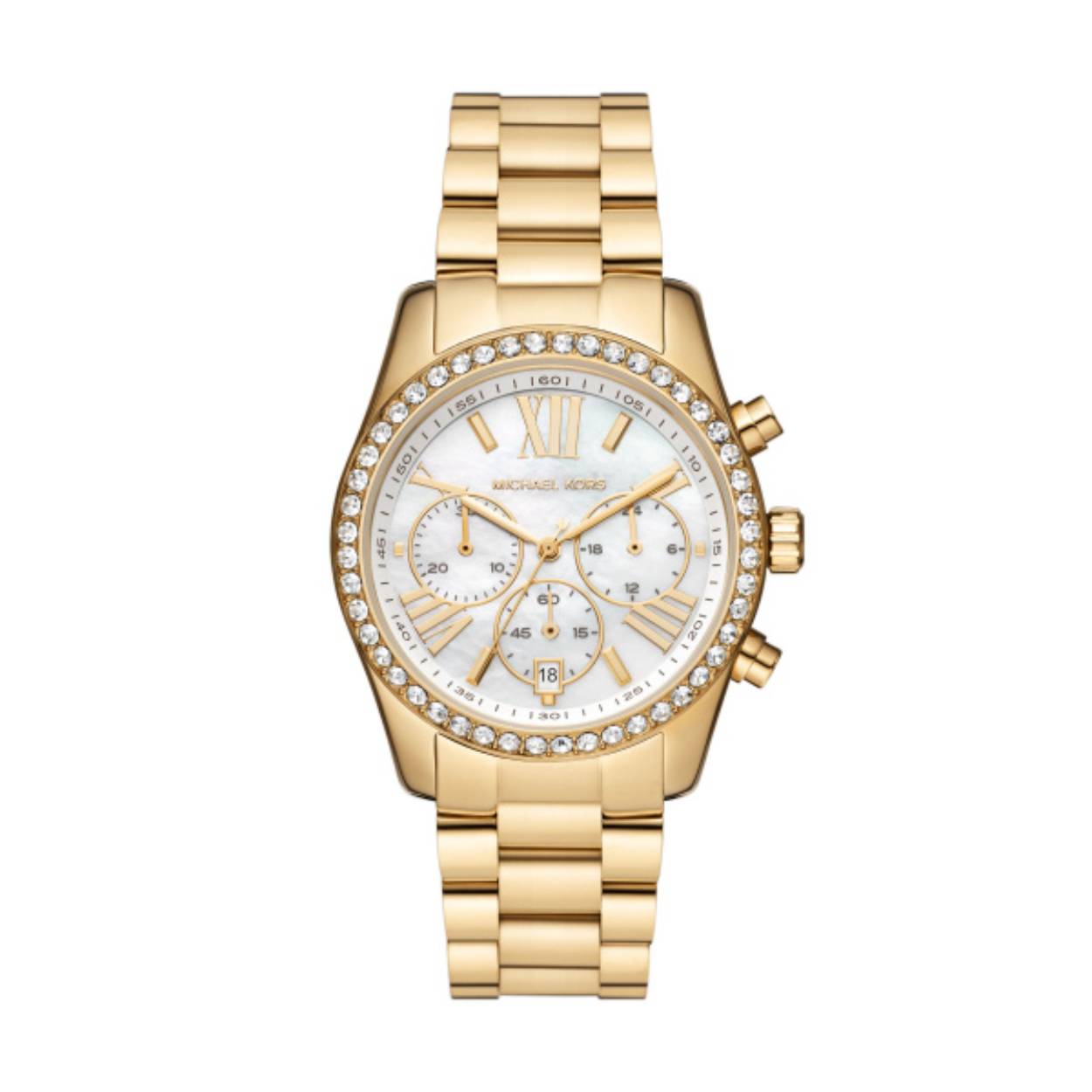 Michael Kors Lexington , met zirkonia in de kast van het horloge, quartz ,chrono. 