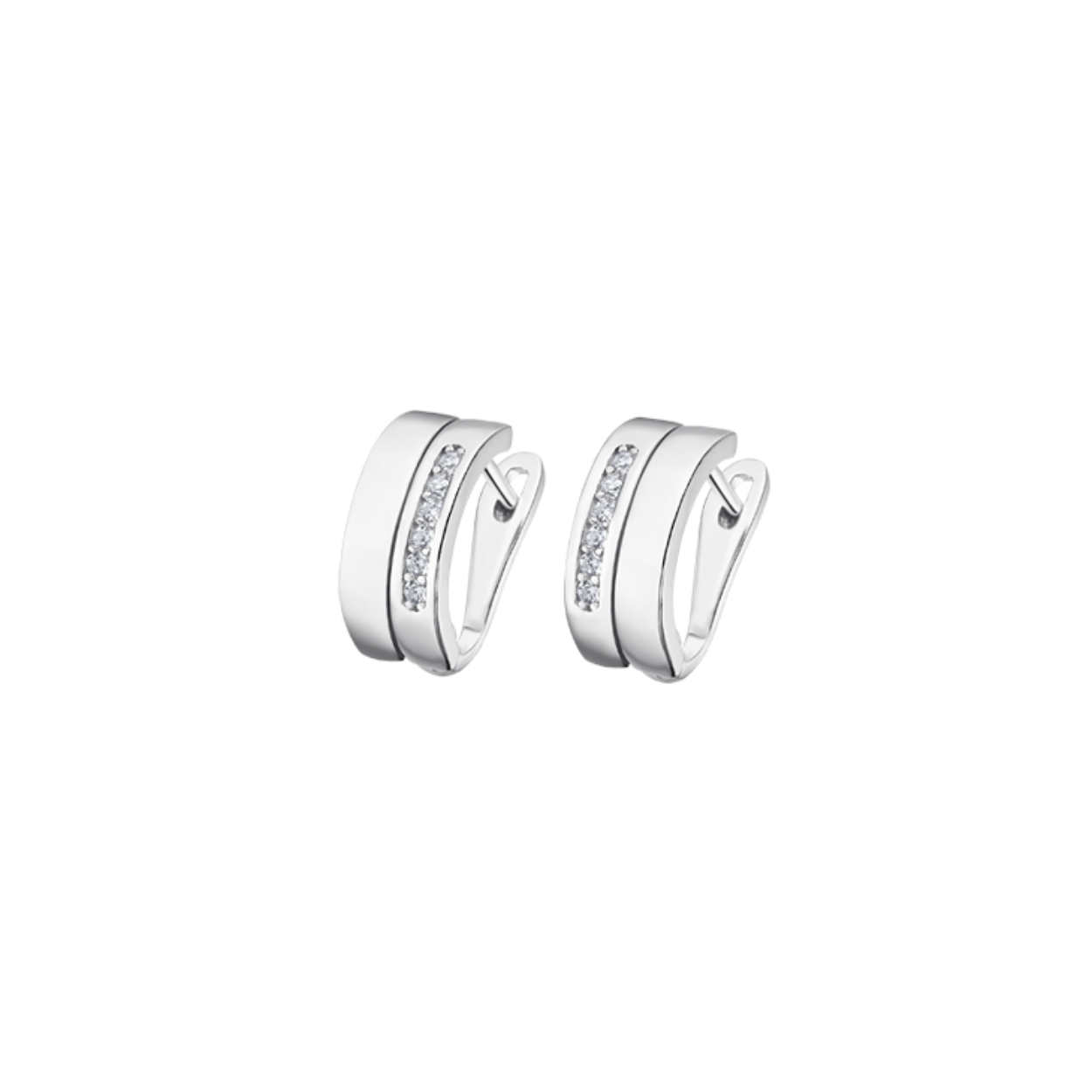 Creool zilveren oorbellen met zirconium