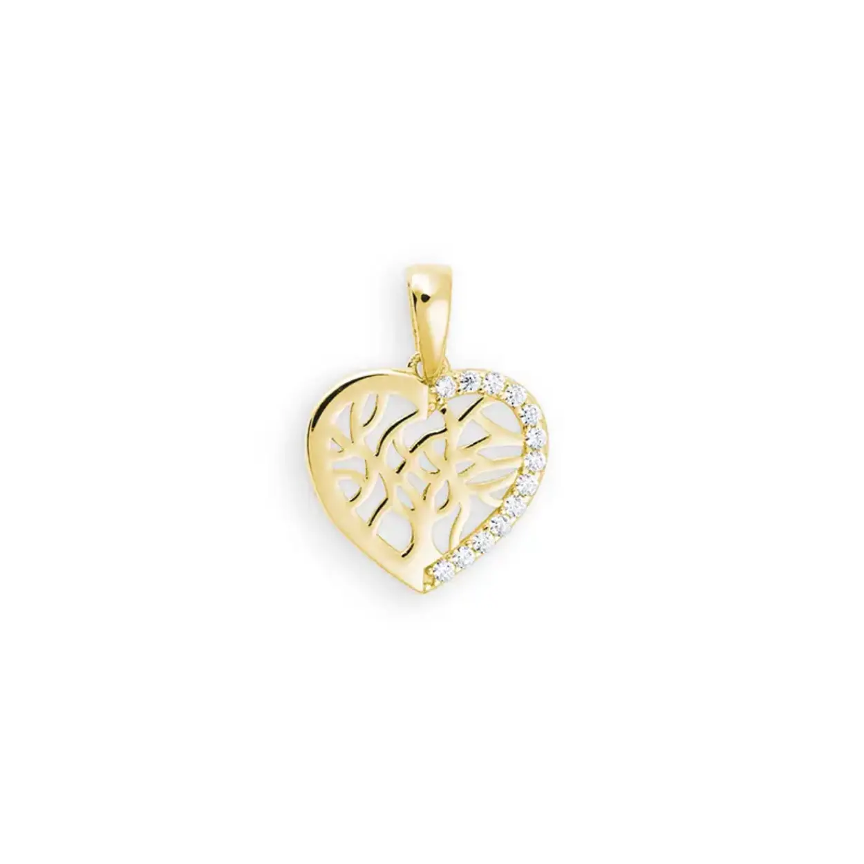 14K oorhangers met hart en zirkonia