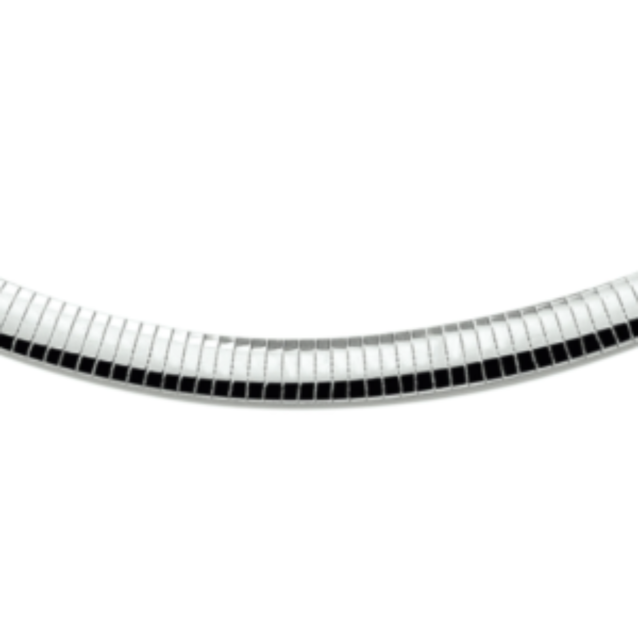 Zilveren omegacollier 8mm breed