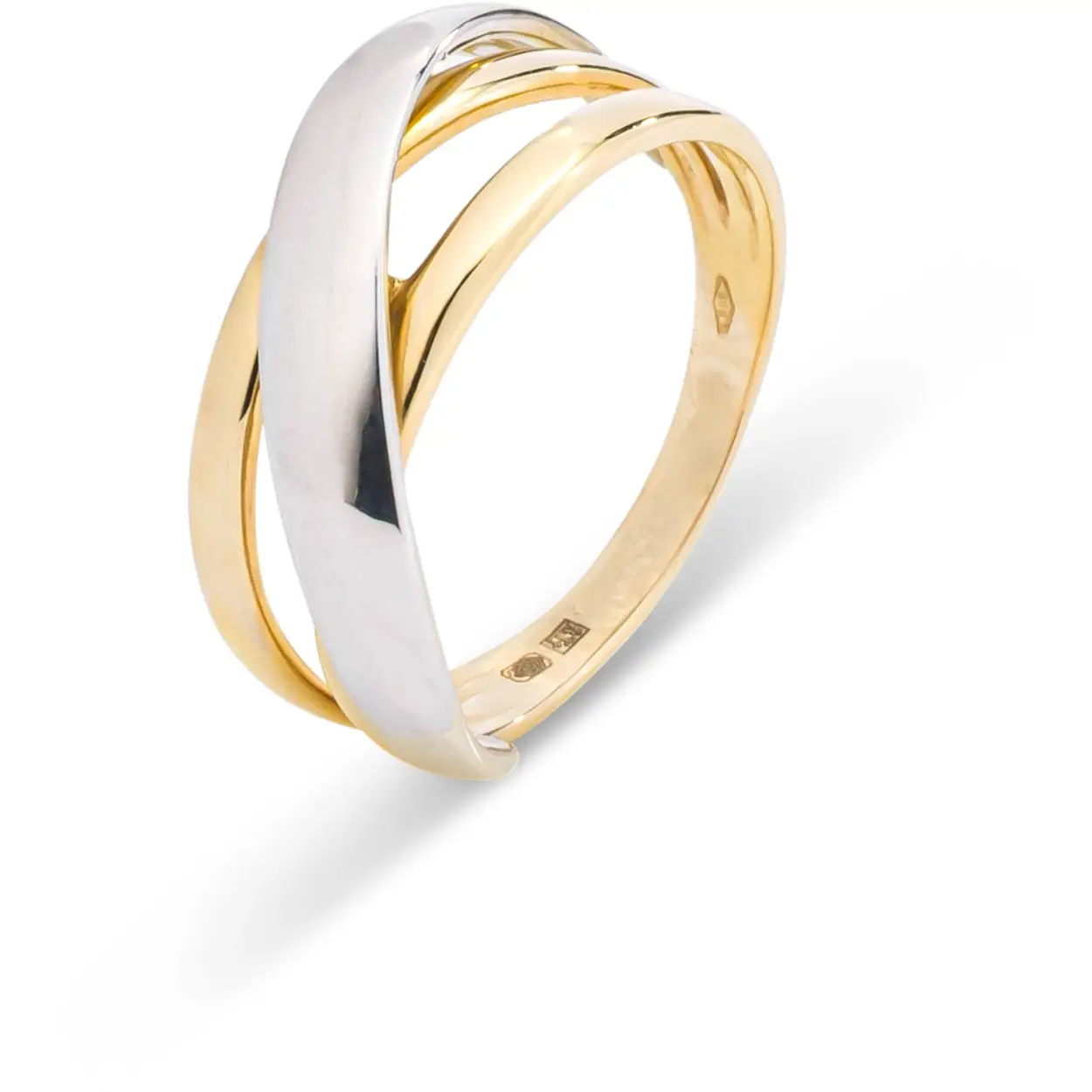 Monzario 14krt gouden  ring bi-color 